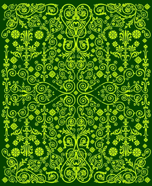Goldener und grün dekorierter Hintergrund — Stockvektor