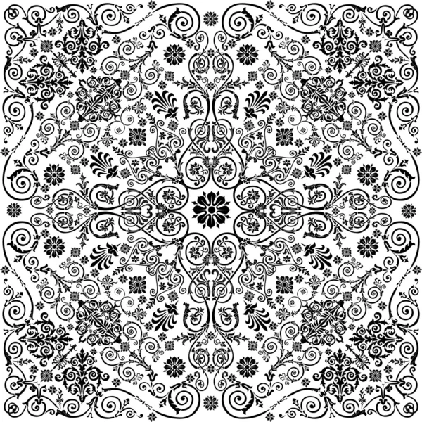 Fond avec motif plantl noir — Image vectorielle