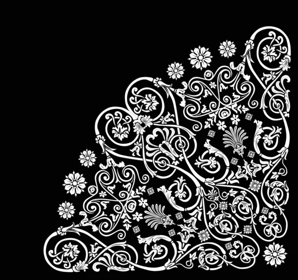 白い花のカールの象限 — ストックベクタ