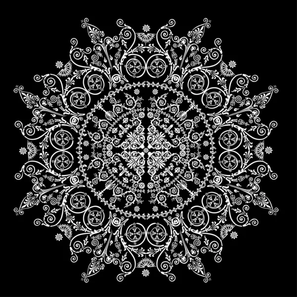 Illustration avec cercle décoré en blanc — Image vectorielle