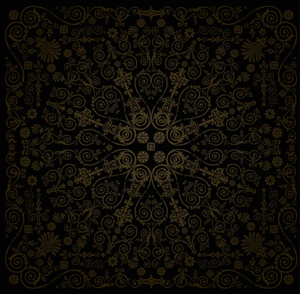 Brun på sort firkant krøllet dekoration – Stock-vektor