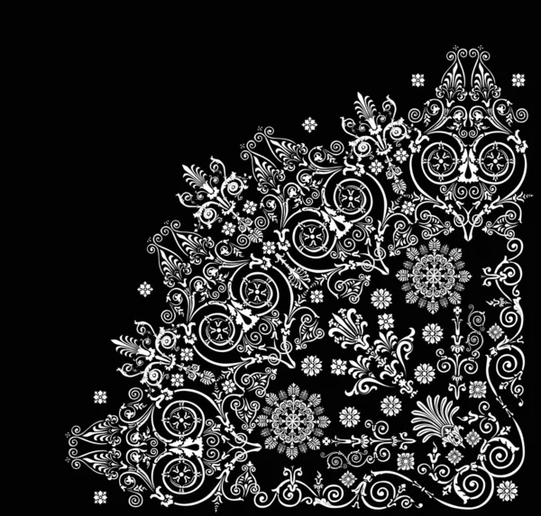 Quadrant floral blanc bouclé — Image vectorielle
