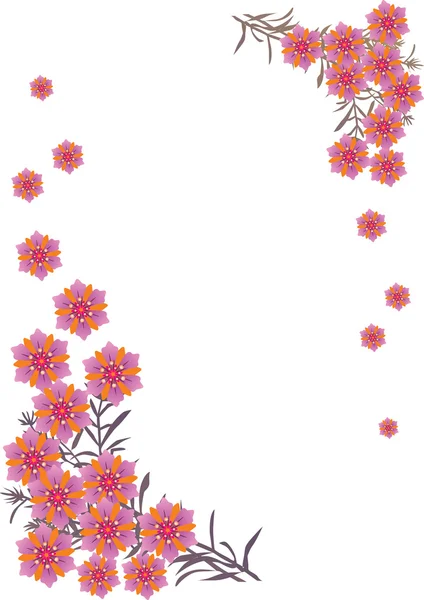 Pink abstract floral corners — Stock Vector