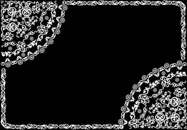 白い長方形の culed フレーム — ストックベクタ