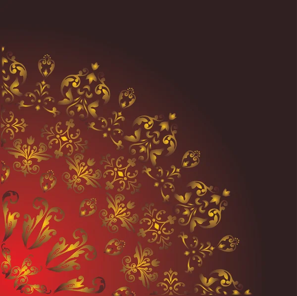 Floral quadrant on dark background — Stock Vector