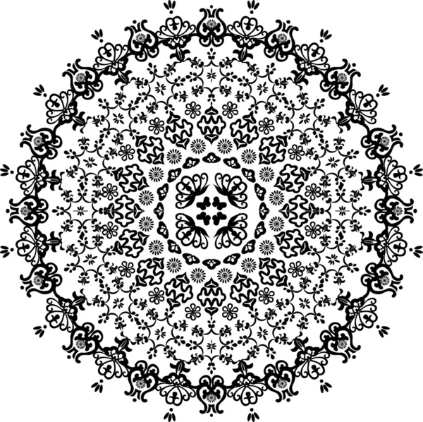 Design cercle noir bouclé — Image vectorielle