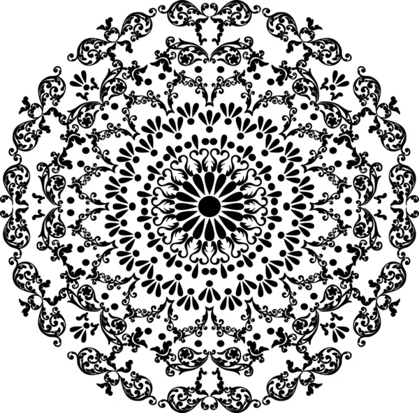 Design cercle noir bouclé — Image vectorielle