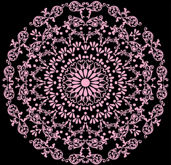 stock vector pink on black color round pattern