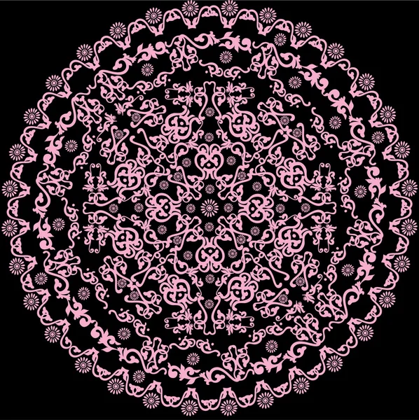 Růžová na černé barvě kruh design — Stockový vektor