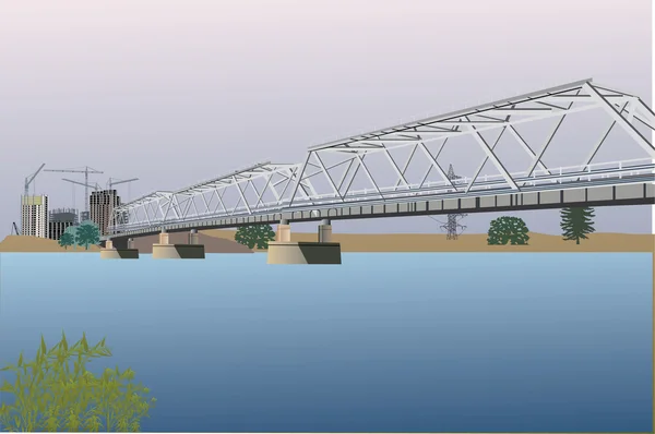 Міст до міського будівництва — стоковий вектор