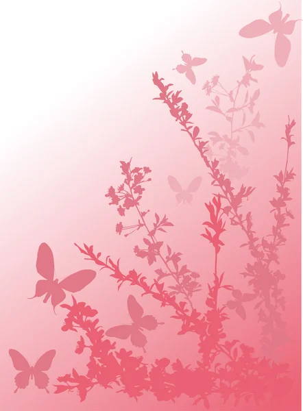 Dense cherry tree flower decoration — Stock Vector