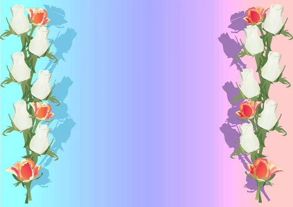 Fond lite décoré de roses — Image vectorielle