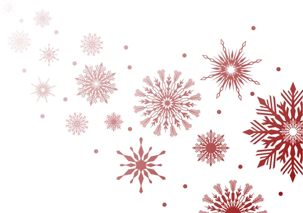 Röda snöflingor illustration — Stock vektor