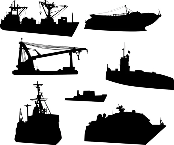 stock vector set of mordern ships