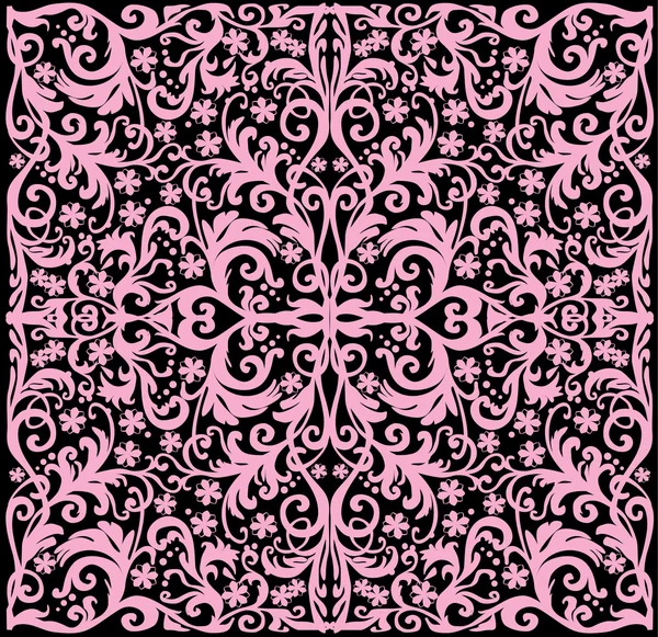 Fine décoration carrée rose — Image vectorielle