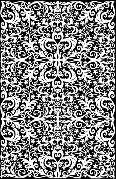 Fundal alb și negru decorat — Vector de stoc