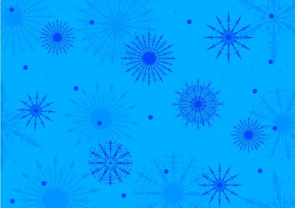 Blu fiocchi di neve sfondo illustrazione — Vettoriale Stock
