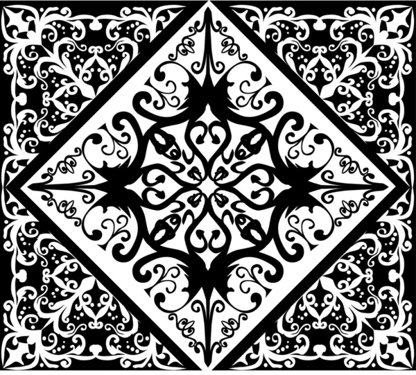Patrón cuadrado abstracto blanco y negro — Archivo Imágenes Vectoriales