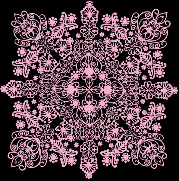 Pink delicate design on black — Stock Vector