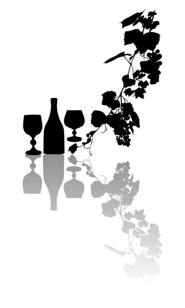 Composition vigne avec réflexion — Image vectorielle