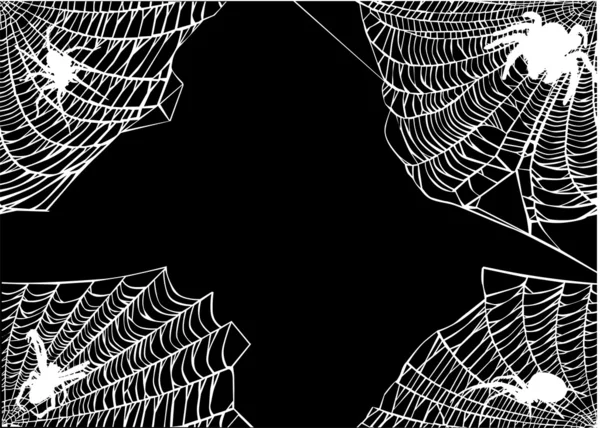 Spinnen in Netzecken — Stockvektor