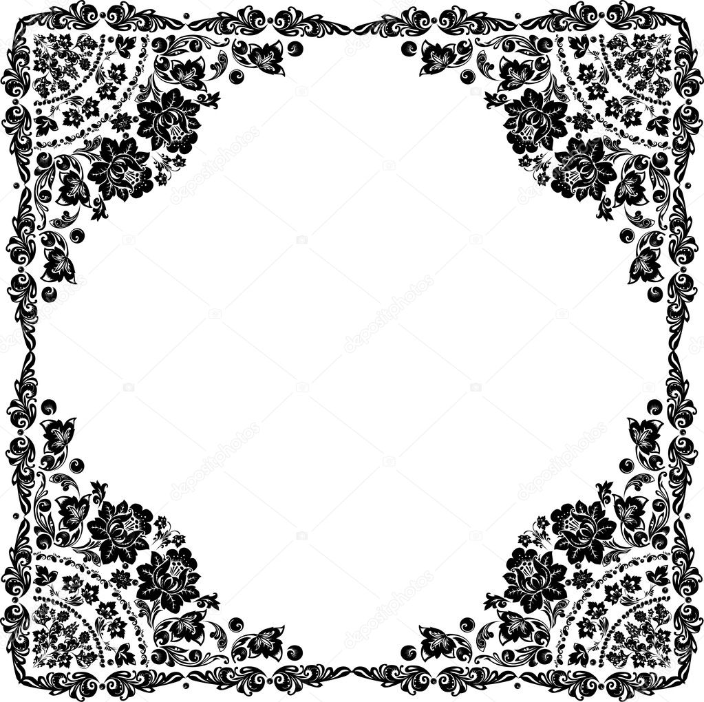 conventionalized black rose frame — Stock Vector © Dr.PAS #6416920