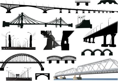 collection of isolated bridges clipart