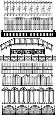 collection of isolated fences clipart