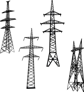 dört elektrik kuleleri illüstrasyon