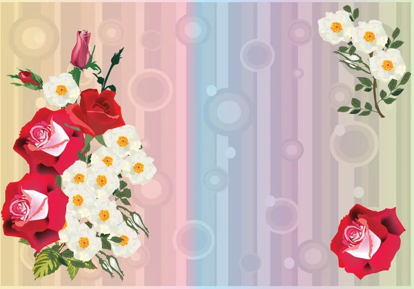 Rose et brier décoration sur abstrait — Image vectorielle