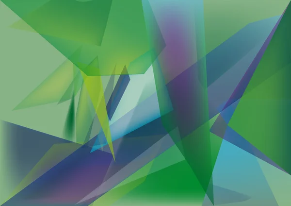 Veelhoeken abstract groene en blauwe achtergrond — Stockvector
