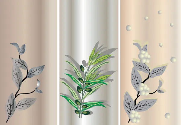 Иллюстрация трех лиственных полос — стоковый вектор