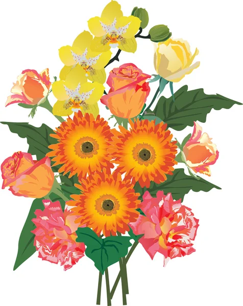 Monte de flores de laranja decoração — Vetor de Stock
