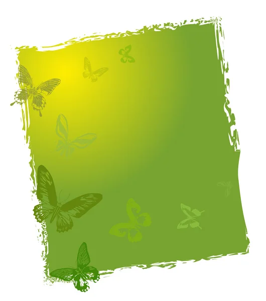 Green butterflies background design — Stock Vector