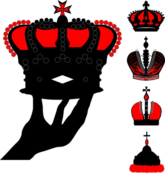 人間の手王冠の図 — ストックベクタ