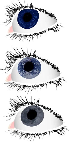Olhos com diferentes reflexões — Vetor de Stock