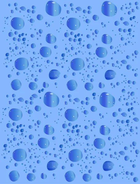 Azul gotas ilustración de fondo — Vector de stock