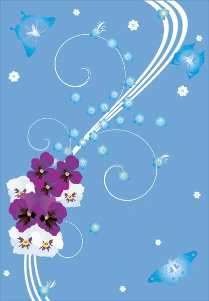 Сиреневый и синий цветочный фон — стоковый вектор