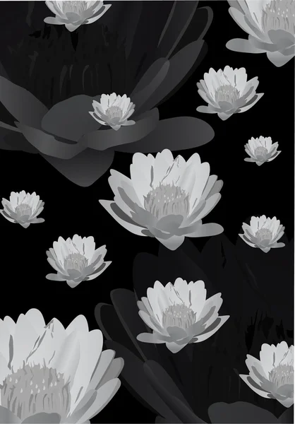 Grijze lily bloem achtergrond — Stockvector
