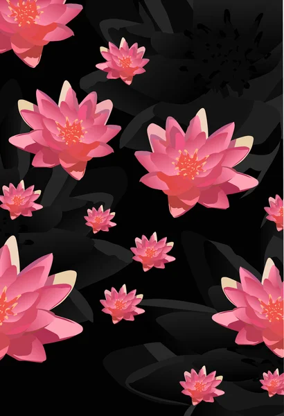 Fleurs de lotus rose fond — Image vectorielle