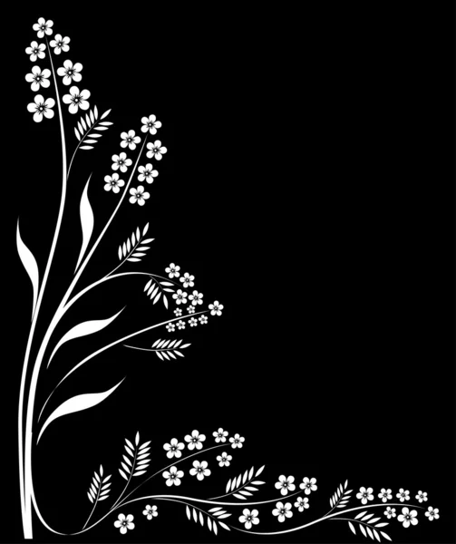 Dekoration mit weißem abstrakten floralen Zweig — Stockvektor
