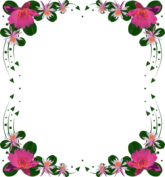 Quadro com flores de lírio rosa — Vetor de Stock