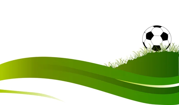 緑の芝生のサッカーボール — ストックベクタ