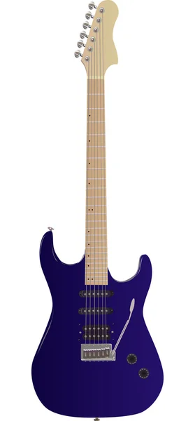 Ilustração de guitarra azul isolada — Vetor de Stock