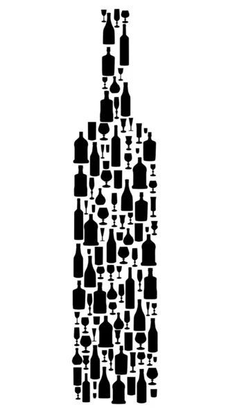 Diferentes vasos y botellas en blanco — Vector de stock