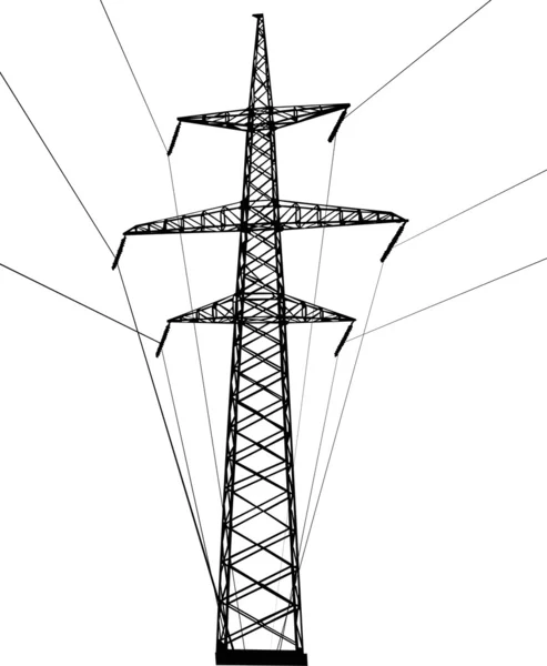 Electrical pylon isolated on white — Stock Vector