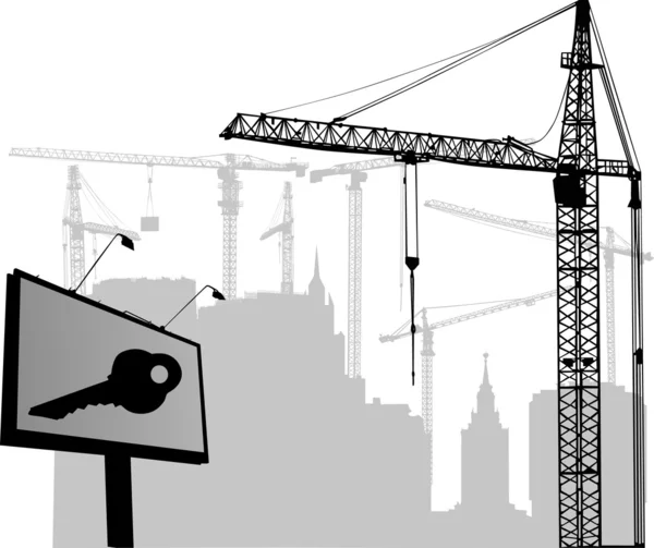 Building and billboard — Stock Vector