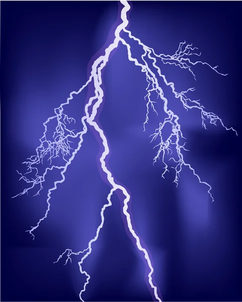 stock vector bright lightning in lilac sky illustration