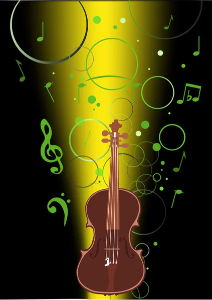 Musical background illustration with violin — Stock Vector