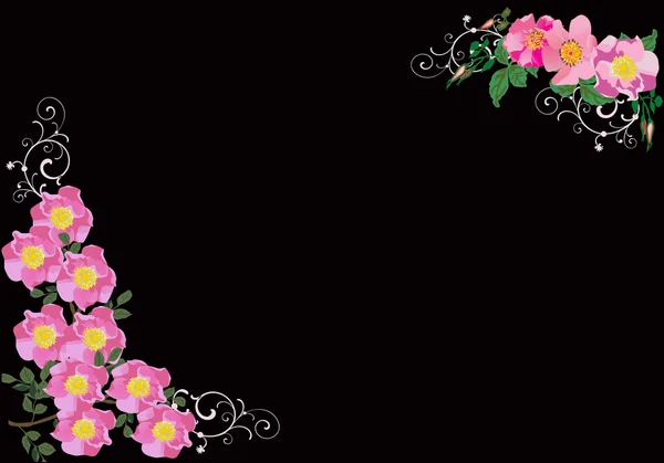 Rózsaszín brierflowers design, illusztráció — Stock Vector